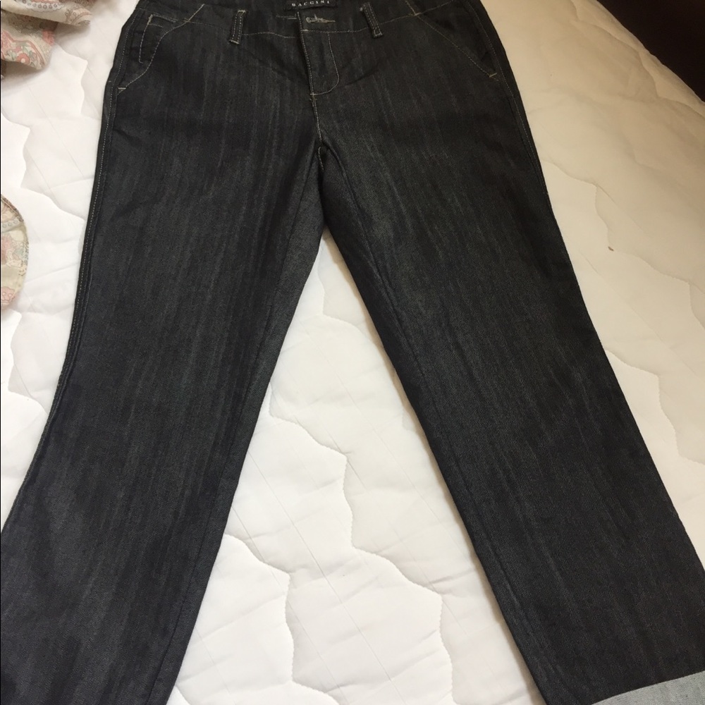 Designer jean crop pants